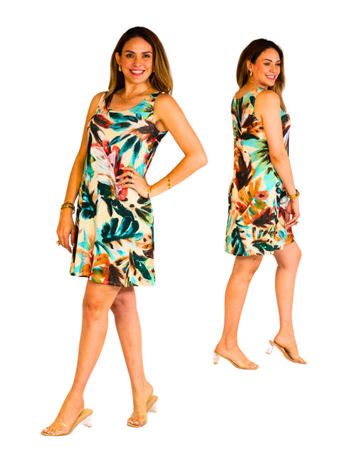 Sleeveless Scoop Neck Pull-Over Style Dress - D2002